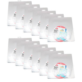 12x 2pc Culinary Kitchen Square Presentation Base Cake Boards 25x0.3cm White
