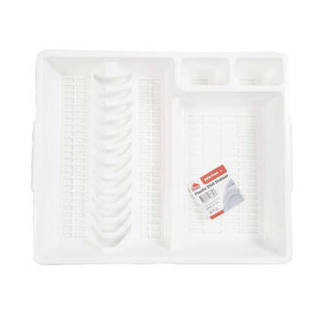 Culinary Kitchen Dish Drainer Drying Rack Tray Holder 46x37x8cm White