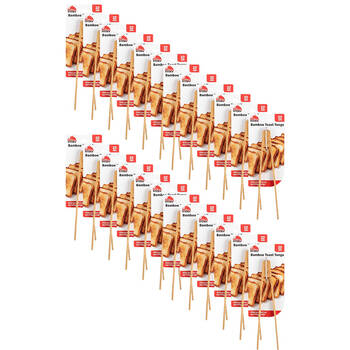 24PK Culinary Kitchen Bamboo Toast Serving Tongs Cooking Utensil 22cm