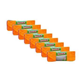 8x 10pc Dazzle Multi-Purpose Reusable Microfibre Cleaning Cloths 38x38cm Assrtd