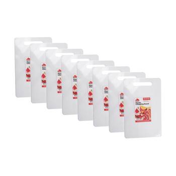 8PK Culinary Kitchen Plastic Rectangular Chopping Board 43x27cm White