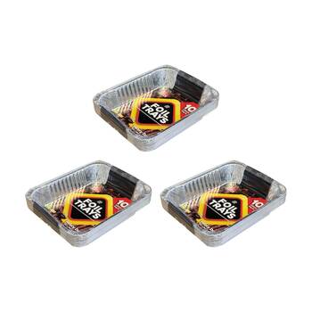 3x 10pc Braz Aluminium Foil Disposable Rectangle Trays Serveware 32x26x6cm
