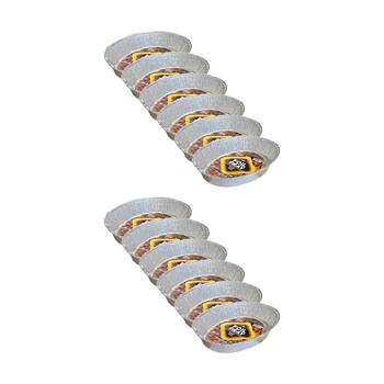 12PK Braz Aluminium Foil Disposable Oval Tray 46x35x8.5cm Silver