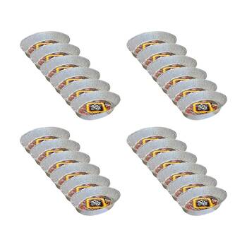 24PK Braz Aluminium Foil Disposable Oval Tray 46x35x8.5cm Silver