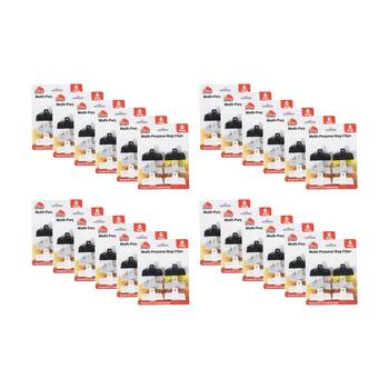 24x 6pc Braz Multi Purpose Food Storage Sealing Bag Clips 10x3cm Black/White
