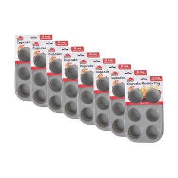 8x Culinary Kitchen Non-Stick Silicone Cupcake Muffin Mould Rack Tray 6 Cup