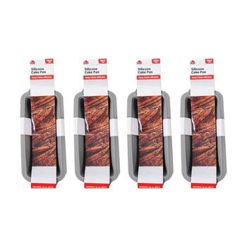 4PK Culinary Kitchen Silicone Non-Stick Oven Safe Loaf Pan 30x15x7cm Grey