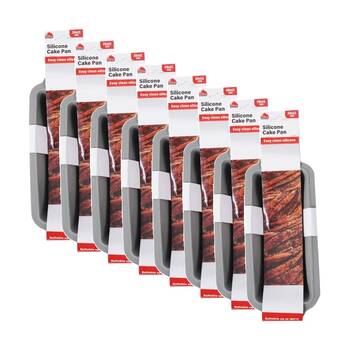 8PK Culinary Kitchen Silicone Non-Stick Oven Safe Loaf Pan 30x15x7cm Grey