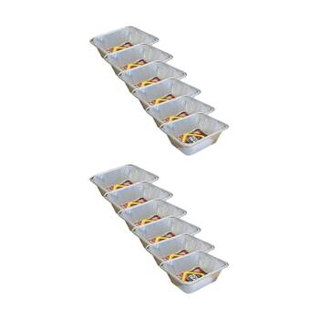 12PK Braz Aluminium Foil Disposable Roast Tray 31x25x10cm Silver