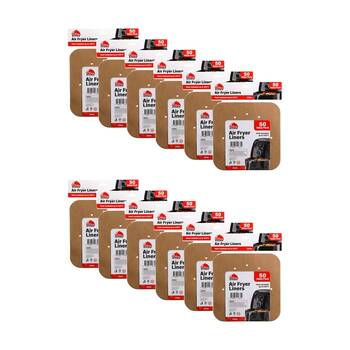 12x 50pc Braz Square Non-Stick Heat Resistant Air Fryer Sheets 23cm
