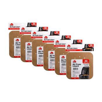 6x 50pc Braz Square Non-Stick Heat Resistant Air Fryer Sheets 23cm