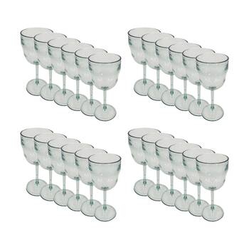 24PK Braz Recycled Look Wine Drinking Glass Tumbler Drinkware Clear
