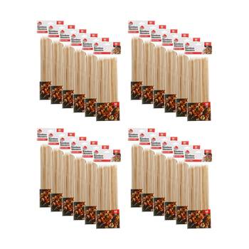 24x 50pc Braz Reusable Pointed Tips Bamboo Skewers W/ Resealable Bag 4mmx30cm