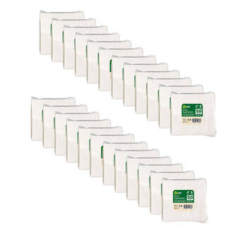 24x 50pc Braz Earth Sustainable Plant-Based Durable Napkins 30x30cm White