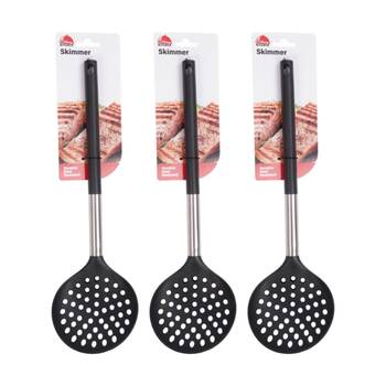 3PK Culinary Kitchen Nylon Stainless Steel Skimmer Cooking Utensil 30cm