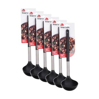 6PK Culinary Kitchen Nylon Stainless Steel Ladle Cooking Utensil 30cm