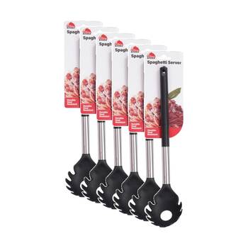 6PK Culinary Kitchen Nylon Stainless Steel Spaghetti Server Cooking Utensil 30cm