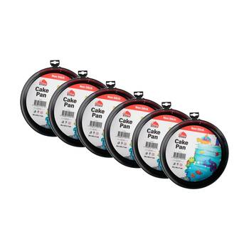 6PK Culinary Kitchen Non-Stick Round Cake Baking Pan Tray 26x26x7cm