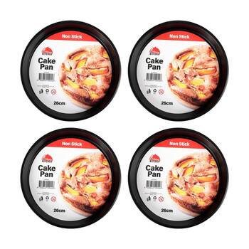 4PK Culinary Kitchen Non-Stick Round Cake Baking Pan Tray 25x25x3cm