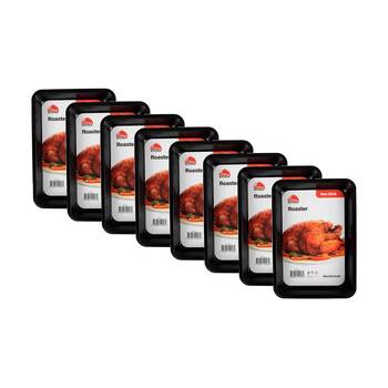 8PK Culinary Kitchen Non-Stick Rectangular Roaster Baking Pan Tray 34x24x5cm