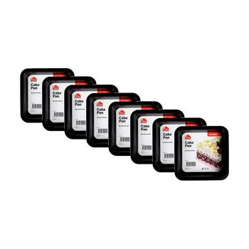 8PK Culinary Kitchen Non-Stick Square Cake Baking Pan Tray 22x22x4.5cm
