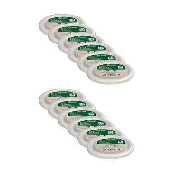 12x 10pc Braz Earth Friendly Disposable Round Plates Tableware Serveware 17cm
