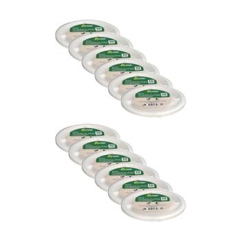 12x 10pc Braz Earth Friendly Disposable Round Divided Plates Tableware 23cm
