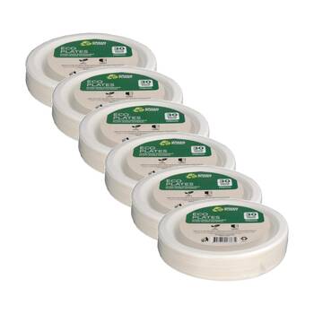 6x 30pc Braz Earth Friendly Disposable Round Plates Tableware Serveware 17cm