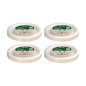 4x 30pc Braz Earth Friendly Disposable Round Plates Tableware Serveware 23cm