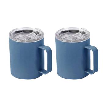 2PK Braz Insulated Big Foot Tumbler Cup W/ Sliding Lid 350ml Assorted