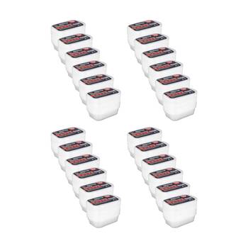 24x 10pc Braz Reusable Rectangular Food Storage Containers W/ Lids 350ml Clear