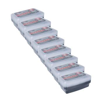 8x 8pc Braz Reusable Microwave Safe Food Prep Storage Containers 1500ml Clear