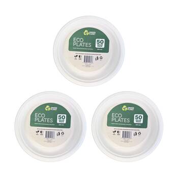 3x 50pc Braz Earth Friendly Disposable Plates Tableware Serveware 23cm