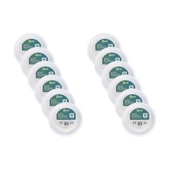 12x 10pc Braz Earth Friendly Disposable Plates Tableware Serveware 26cm