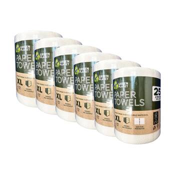 6PK Braz Durable Sustainable Easy Tear Paper Towel Roll 250 Sheets