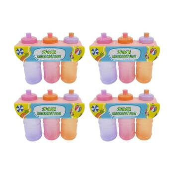 4x 3pc Drink More H2O Kids Water/Drink Bottle Set Multicoloured 550mL