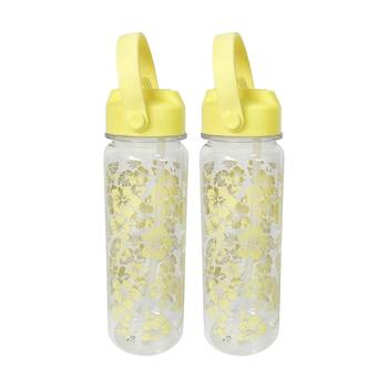 2PK Braz Printed Drinking Water Bottle W/ Screw Lid 700ml Assorted
