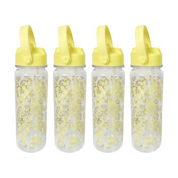 4PK Braz Printed Drinking Water Bottle W/ Screw Lid 700ml Assorted