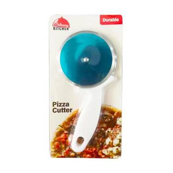 Culinary Kitchen Plastic Pizza Cutter Cooking Utensil White/Blue