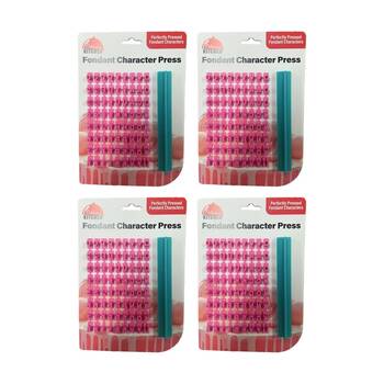 4PK Braz Fondant Lettering Press Cake Decorating Letter & Number Stamp Set Tool