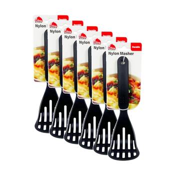 6PK Culinary Kitchen Nylon Masher W/ Hanging Hole Cooking Utensil Black