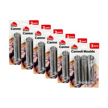 6x 3pc Braz Stainless Steel Cannoli Moulds Set Baking Accessory Silver