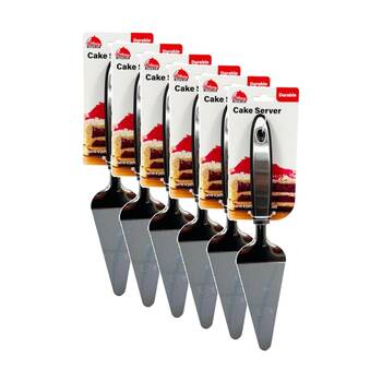 6PK Culinary Kitchen Stainless Steel Cake Server Cooking Utensil Silver/Black