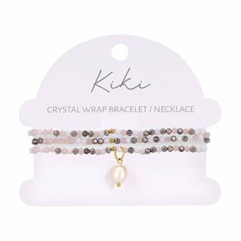 Kiki Aurora Crystal Wrap Jewellery Bracelet Necklace Stainless Pink