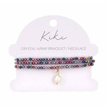 Kiki Haze Crystal Wrap Jewellery Bracelet Necklace Purple Blue Red