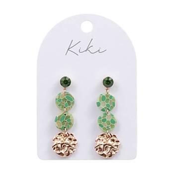 Kiki Jade Hue Drops Earrings Stainless Clay Light Green Gold White