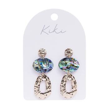 Kiki Opal Drops Earrings Stainless Steel Plastic Gold Blue Green