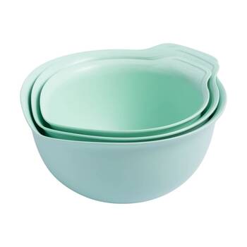 3pc KitchenAid Universal Nesting Plastic Mixing Bowls Multisize Set Spearmint