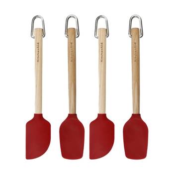 2x 2pc KitchenAid Mini Birchwood Kitchen Spatula Tool Set Empire Red