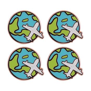 4PK Splosh Safe Travels Keepsake Pin Enamel Kids 3y+ Rose Gold 3x1x2.5cm